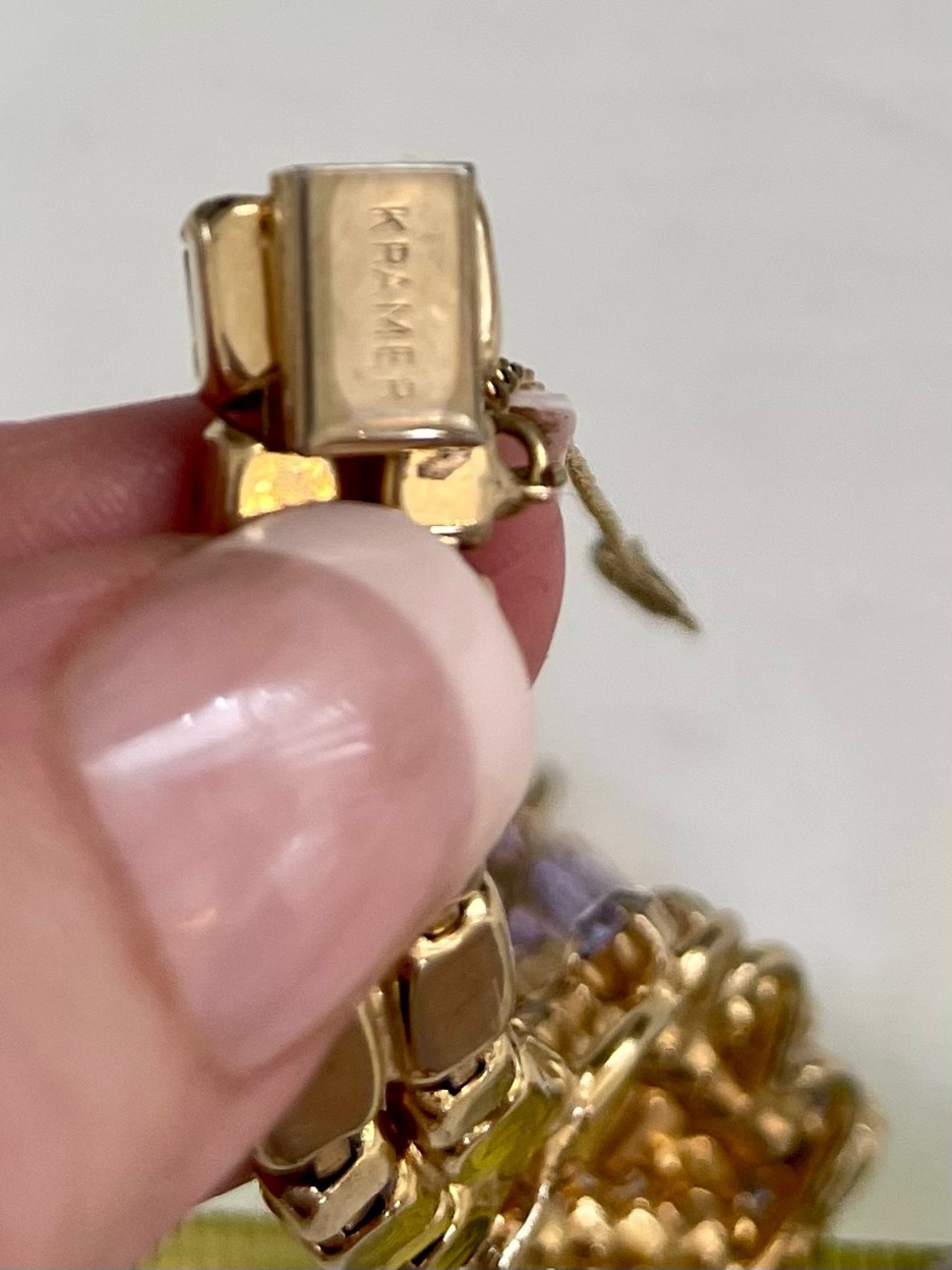 Kramer Gold-Tone Amethyst Bracelet rings and earring set